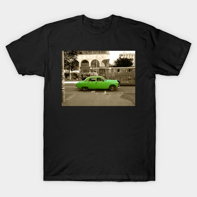 Uruguayan old green car T-Shirt by FollowHedgehog